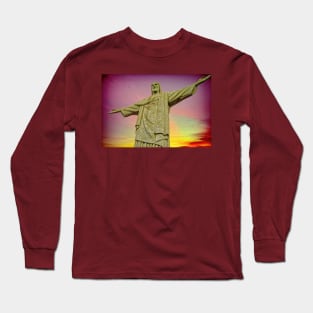 Cristo Redentor at sunset Rio de Janeiro Long Sleeve T-Shirt